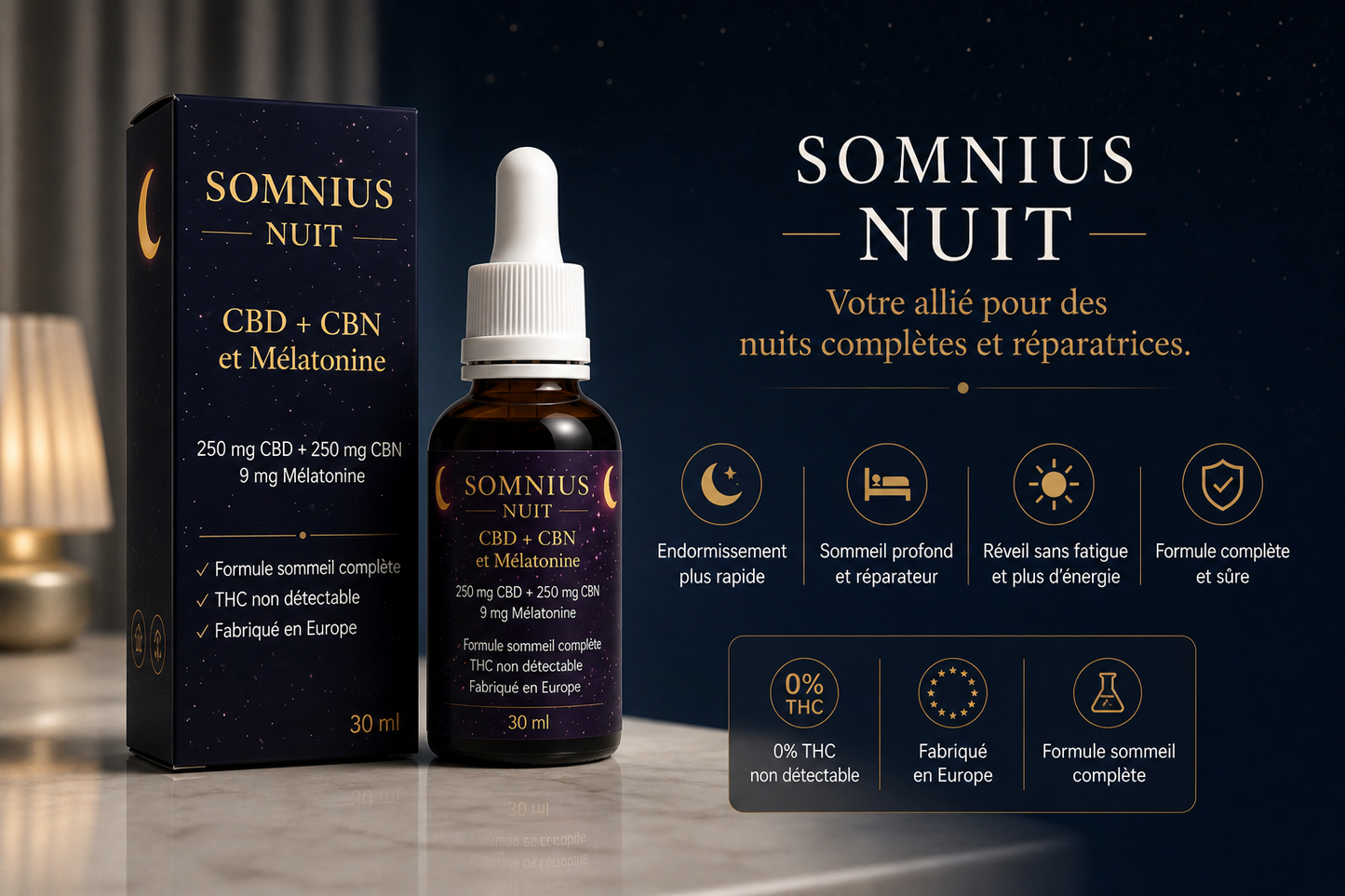Somnius Nuit – CBD + CBN & Mélatonine