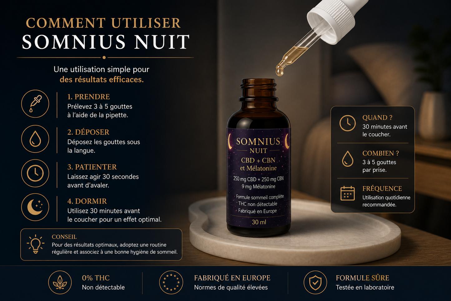 Somnius Nuit – CBD + CBN & Mélatonine